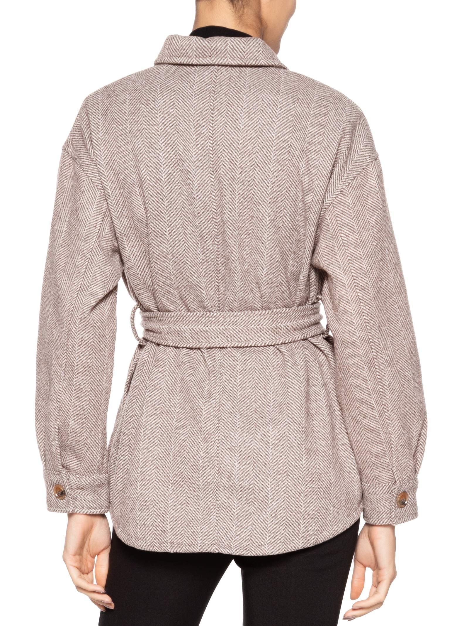 Casaco Feminino Com Amarração Cinza Basiq