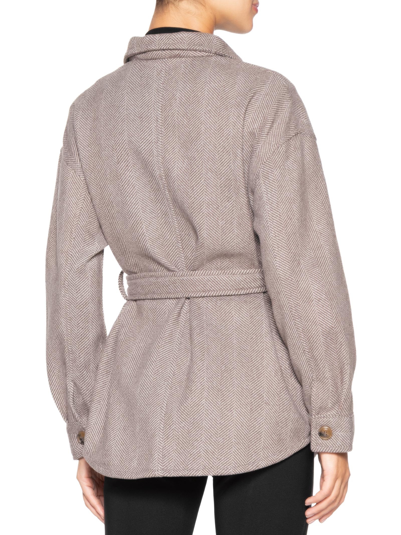 Casaco Feminino Com Amarração Cinza Basiq