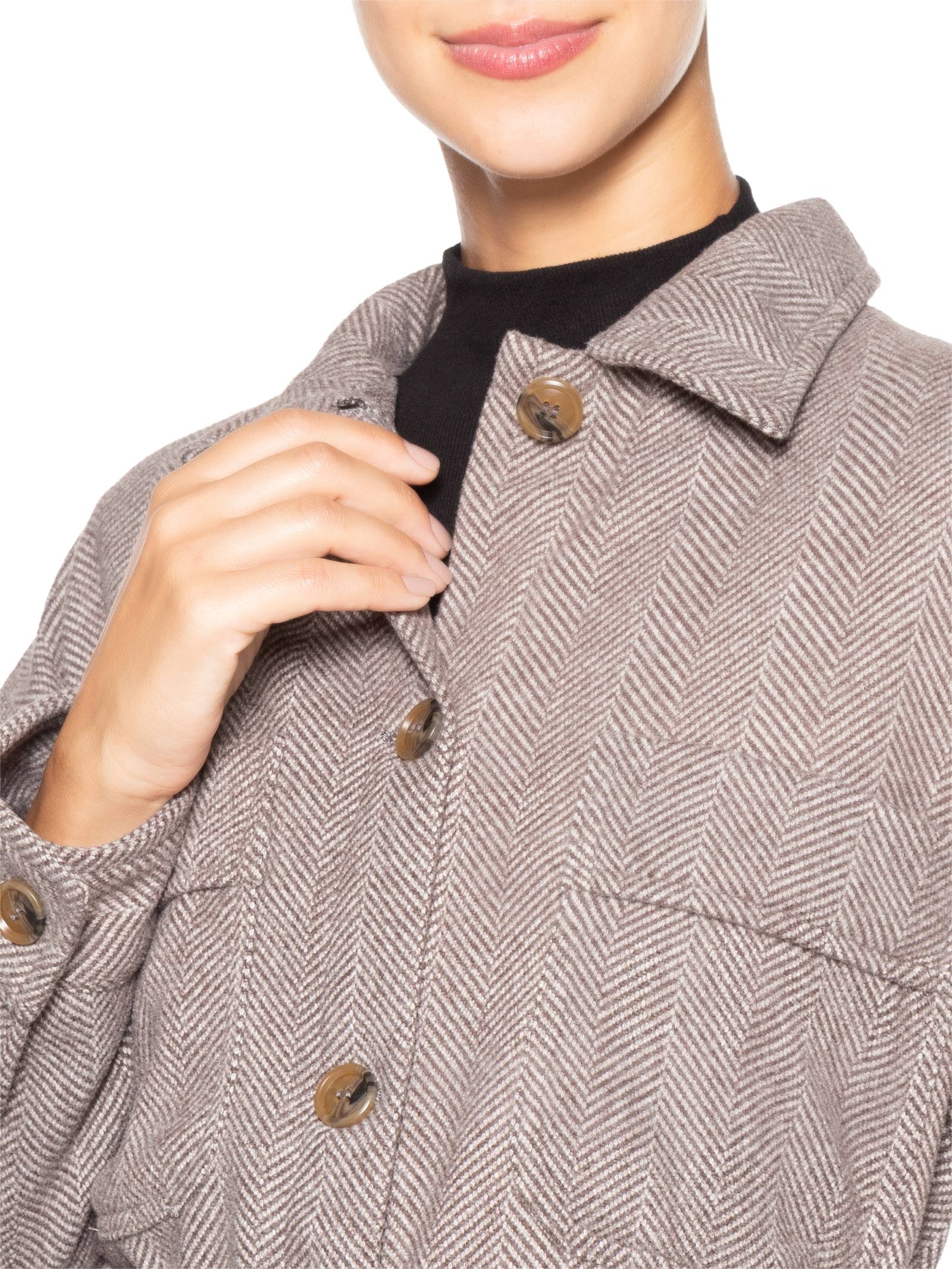 Casaco Feminino Com Amarração Cinza Basiq