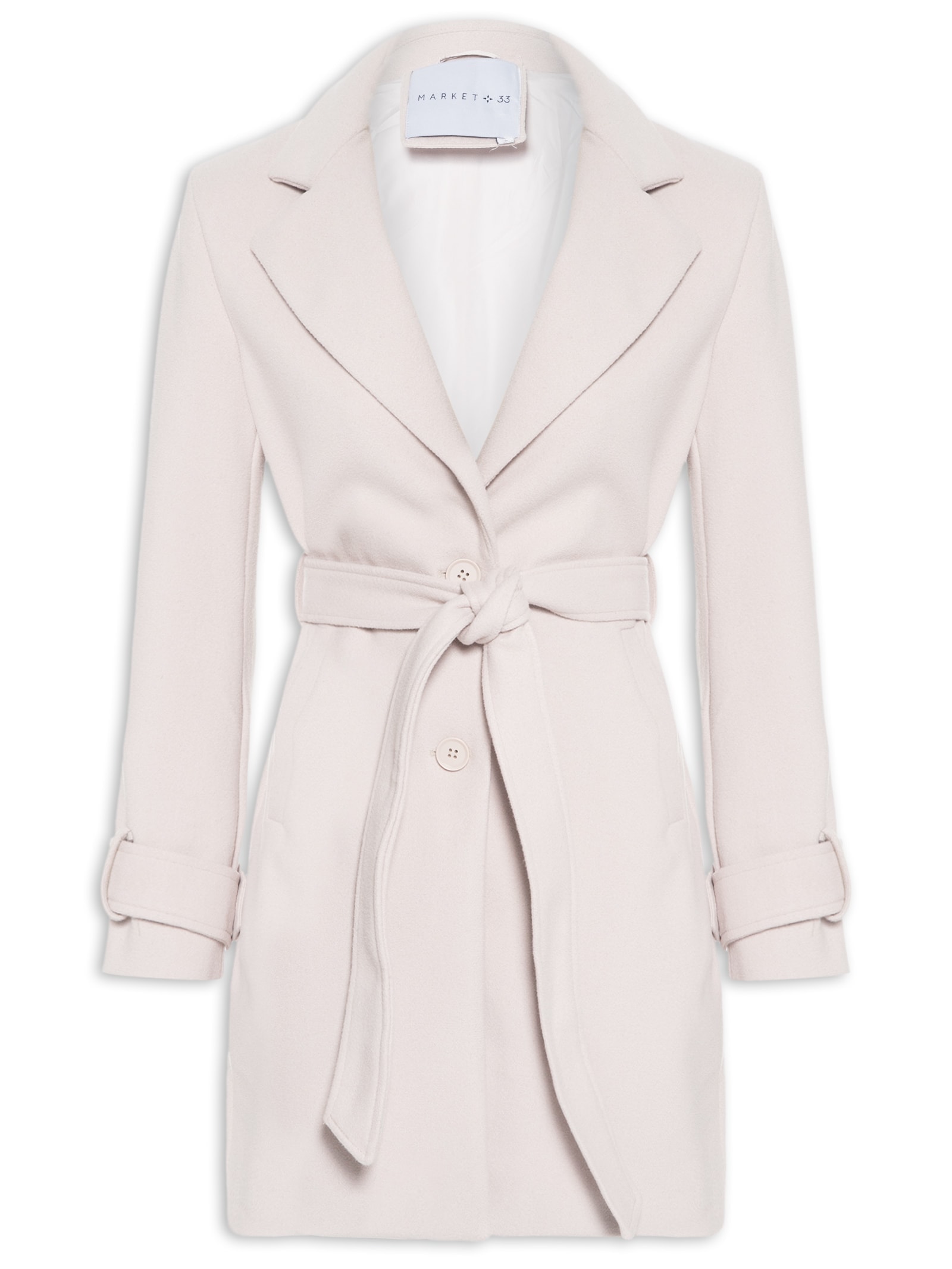 Casaco Feminino Com Amarração Frontal Bege Market 33