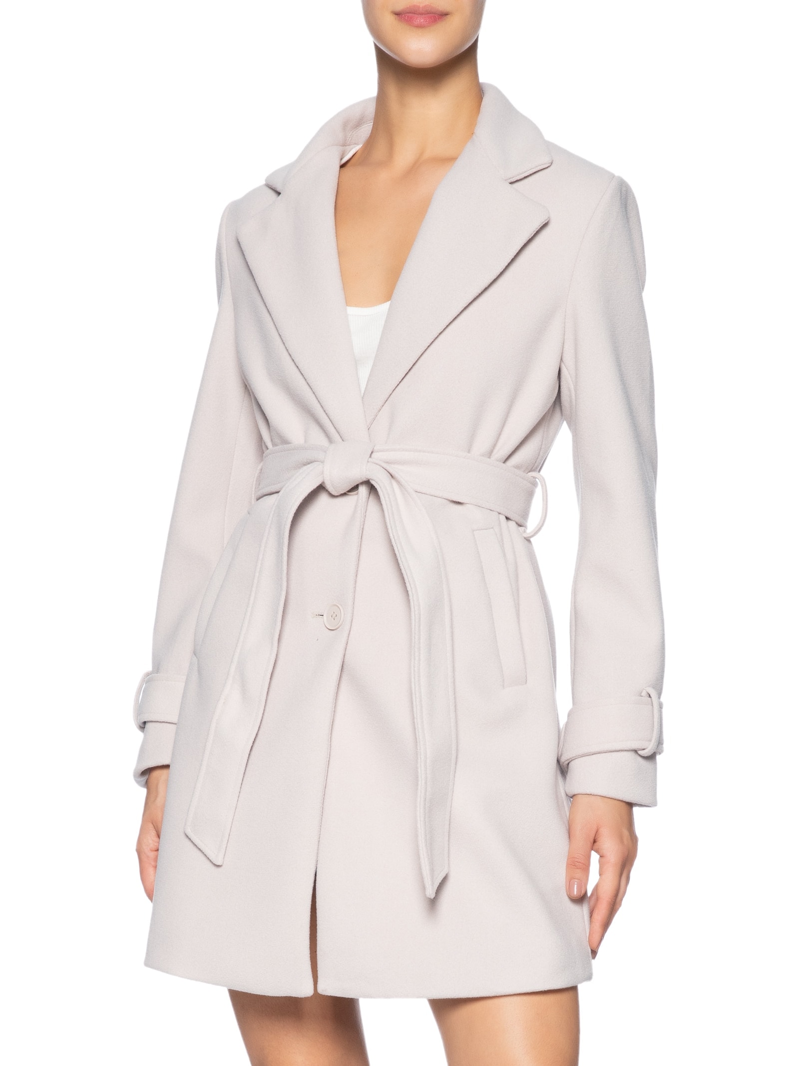 Casaco Feminino Com Amarração Frontal Bege Market 33