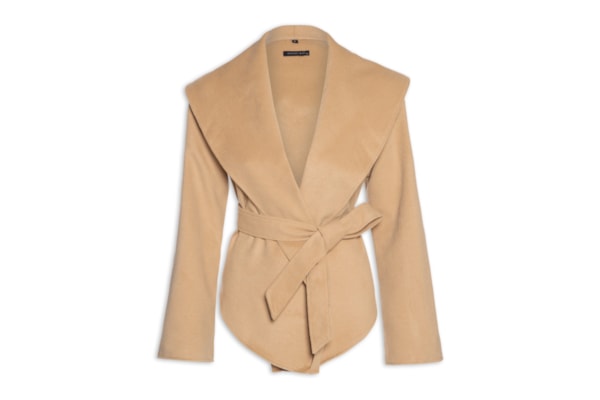 Casaco Feminino Com Amarração Frontal - Marrom