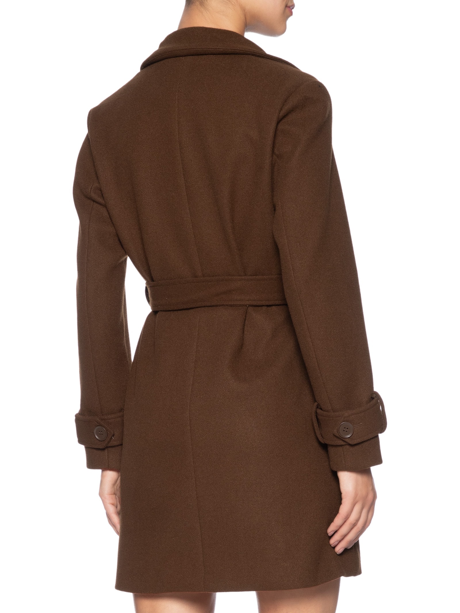 Casaco Feminino Com Amarração Frontal Marrom Market 33