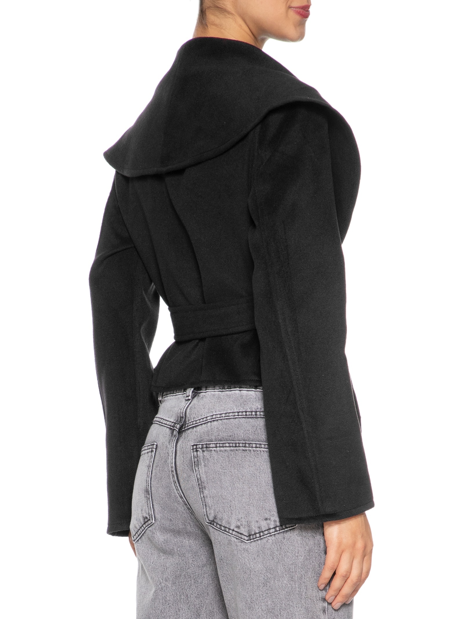 Casaco Feminino Com Amarração Frontal Preto Market 33