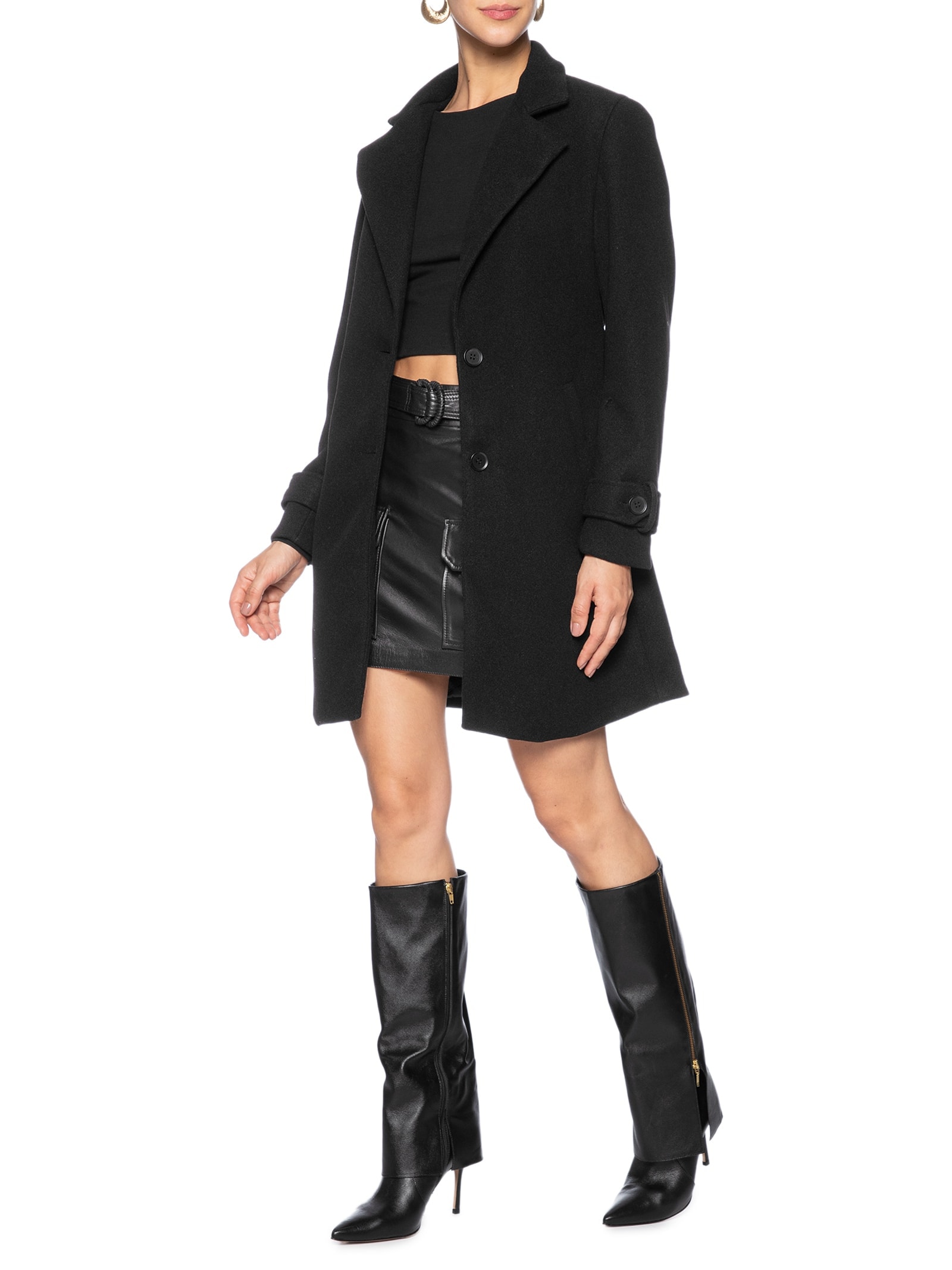 Casaco Feminino Com Amarração Frontal Preto Market 33