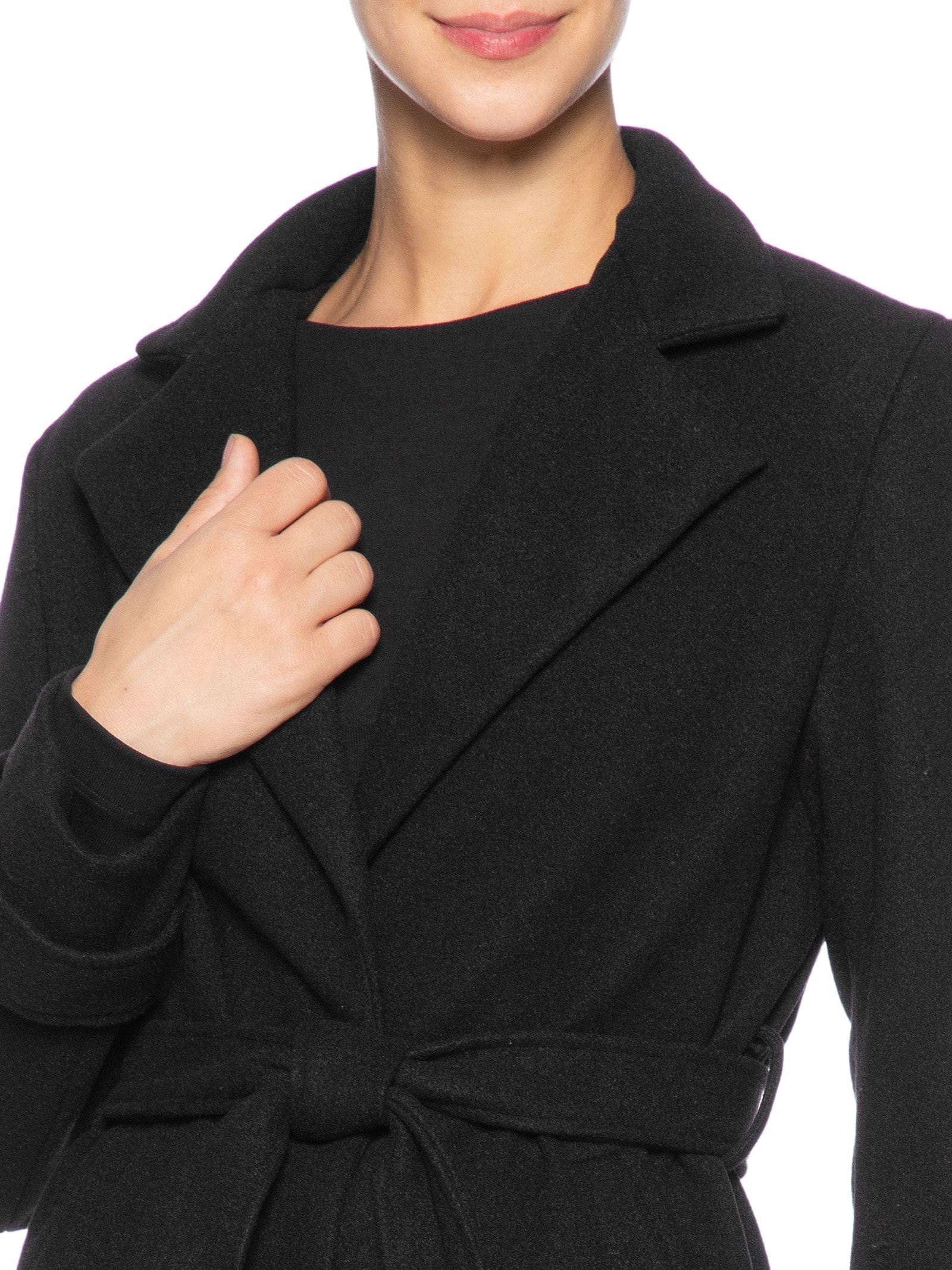 Casaco Feminino Com Amarração Frontal Preto Market 33