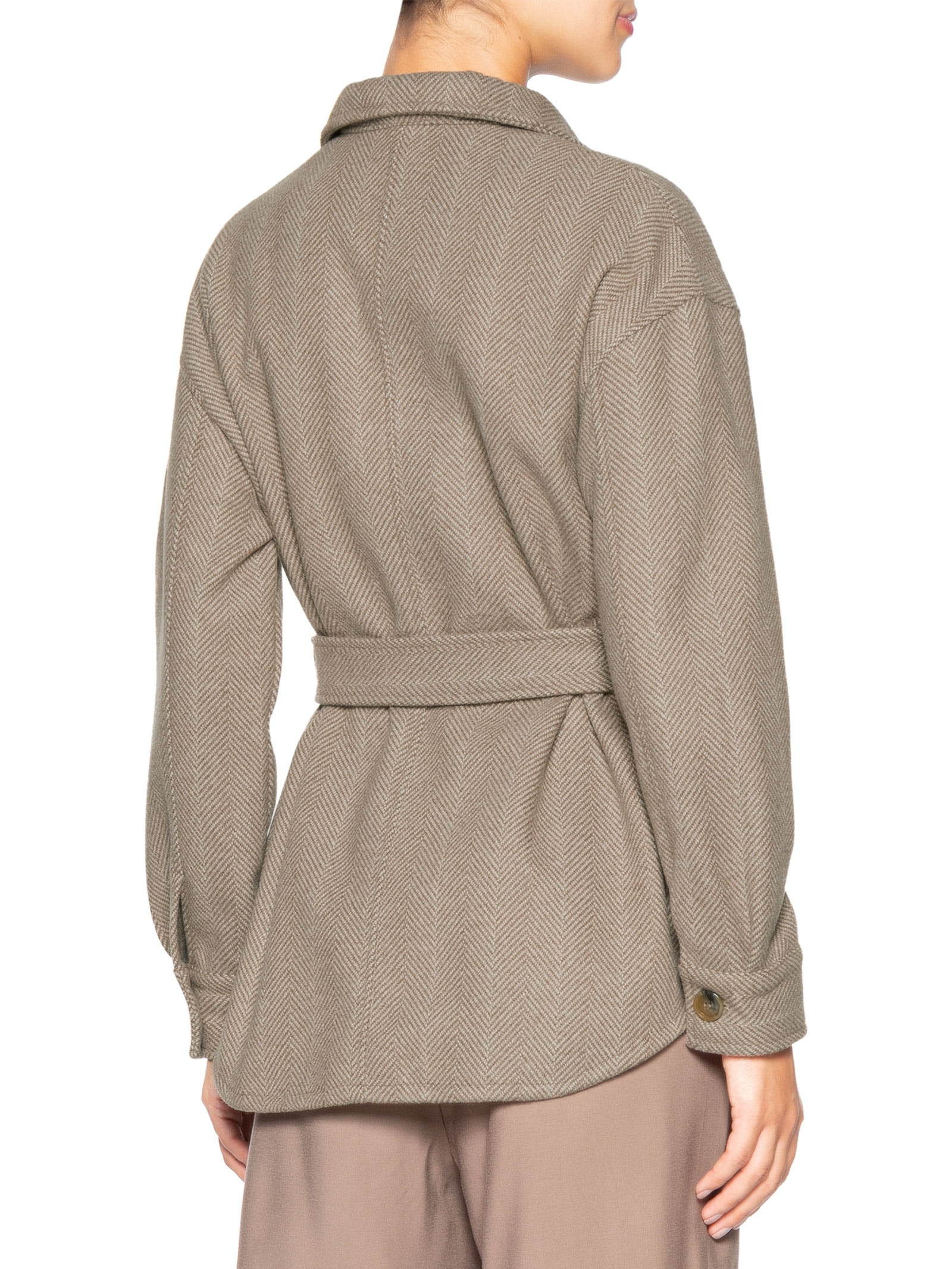 Casaco Feminino Com Amarração Marrom Basiq