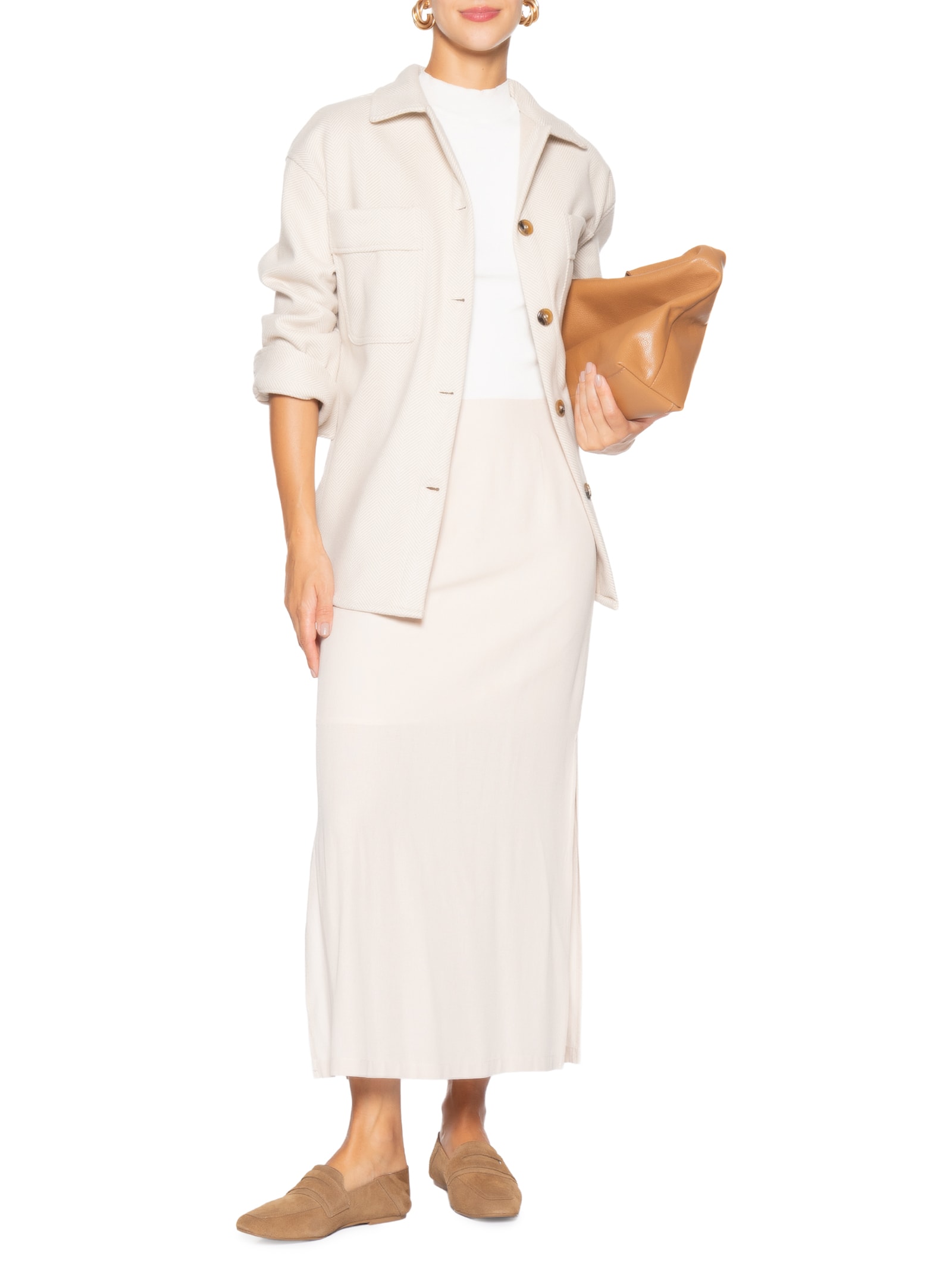 Casaco Feminino Com Amarração Off White Basiq