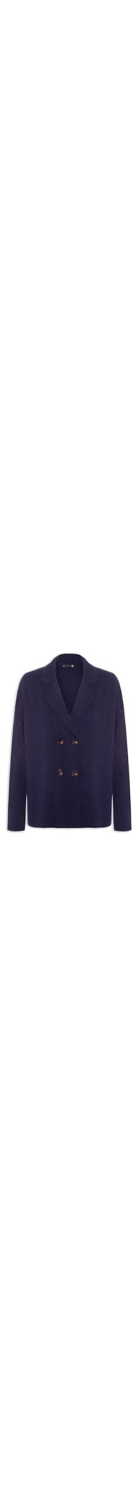 Casaco Feminino Com Blend De Lã E Cashmere - Azul