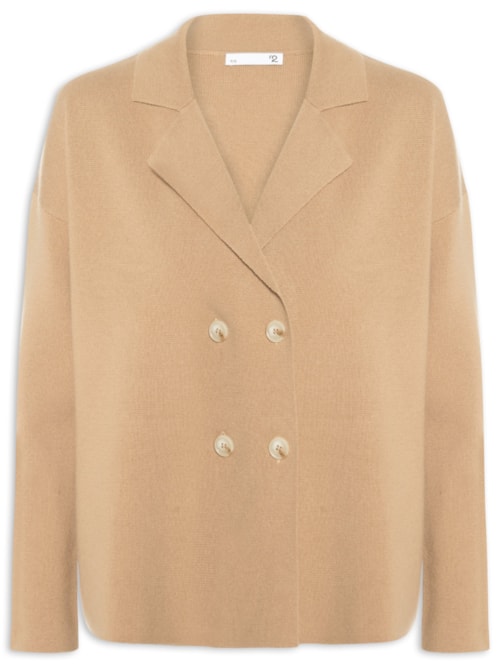 Casaco Feminino Com Blend De Lã E Cashmere - Bege