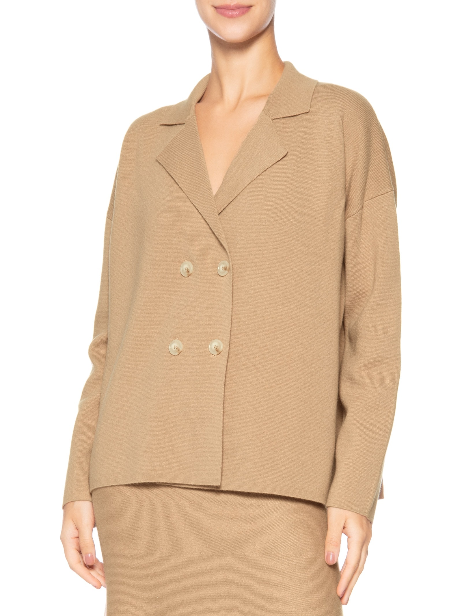 Casaco Feminino Com Blend De Lã E Cashmere Bege '2Essential