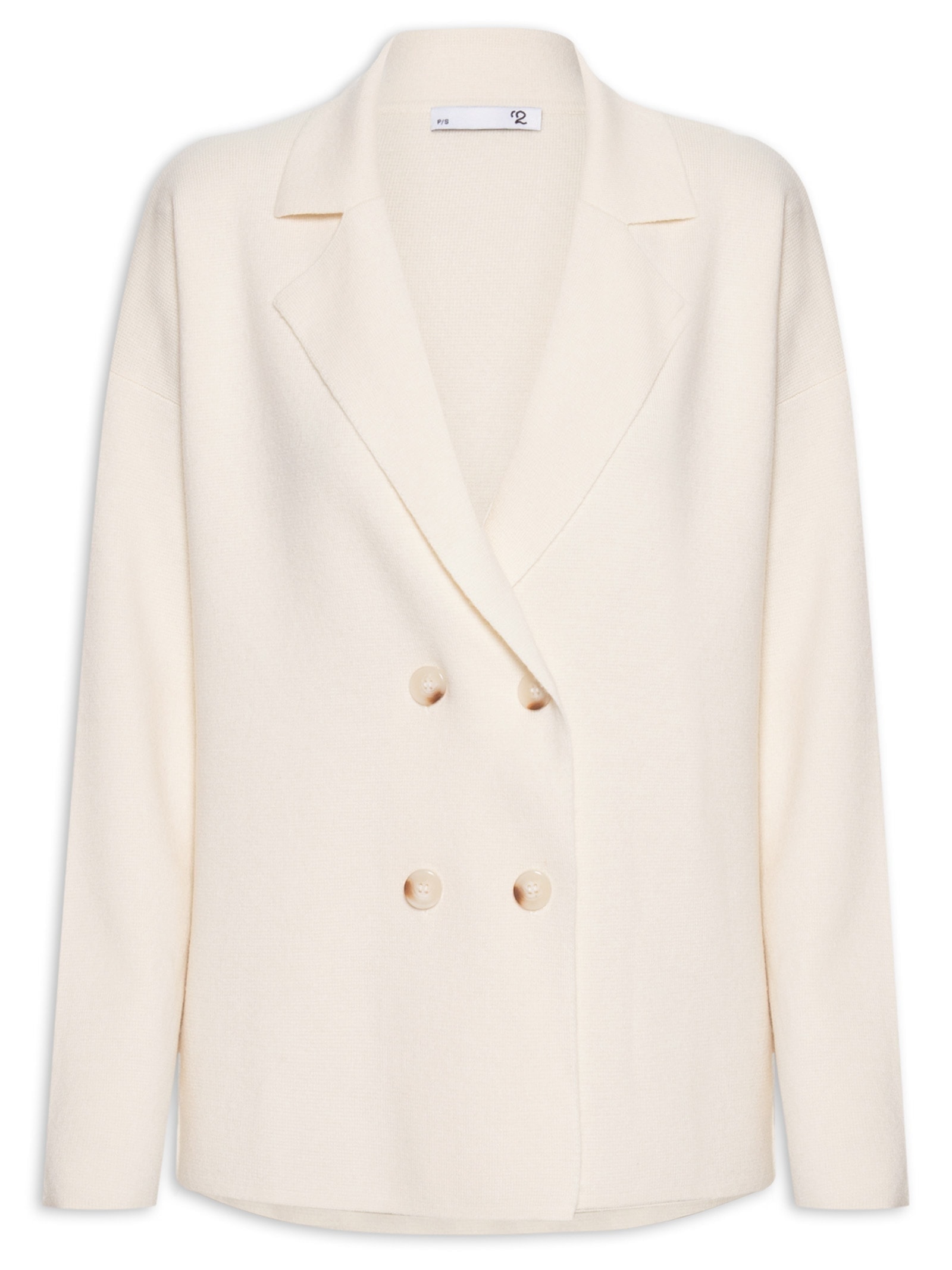 Casaco Feminino Com Blend de Lã e Cashmere Off White '2Essential