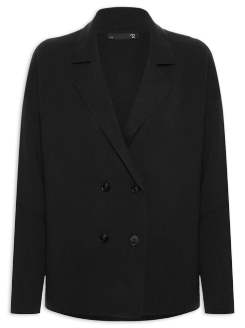 Casaco Feminino Com Blend de Lã e Cashmere - Preto