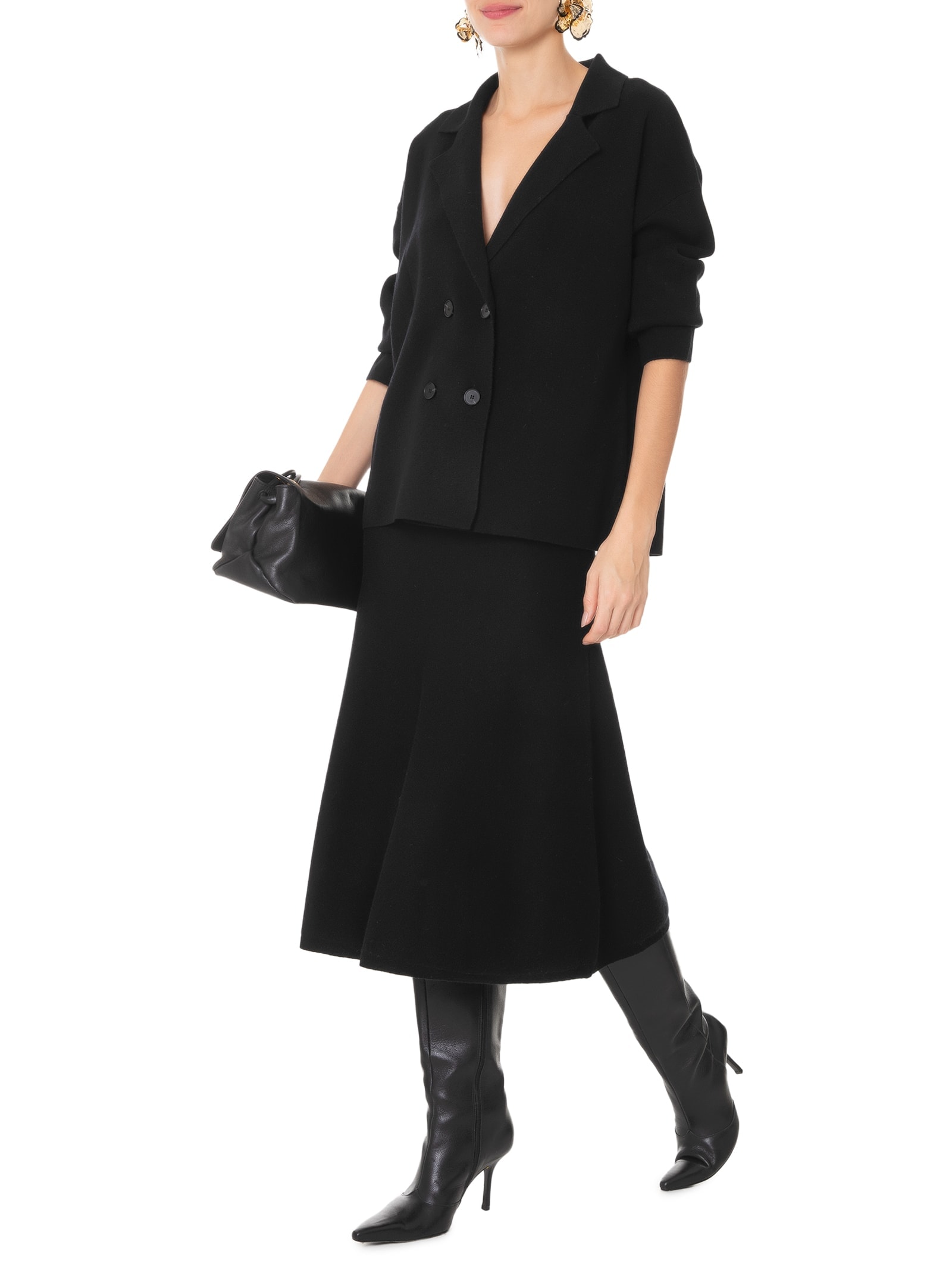 Casaco Feminino Com Blend de Lã e Cashmere Preto '2Essential
