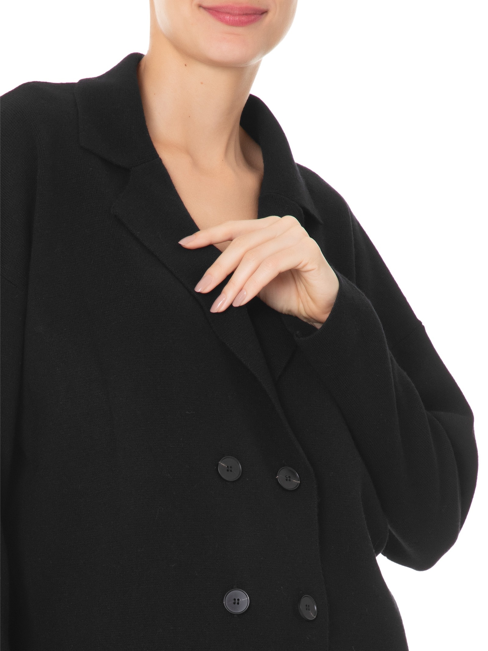 Casaco Feminino Com Blend de Lã e Cashmere Preto '2Essential