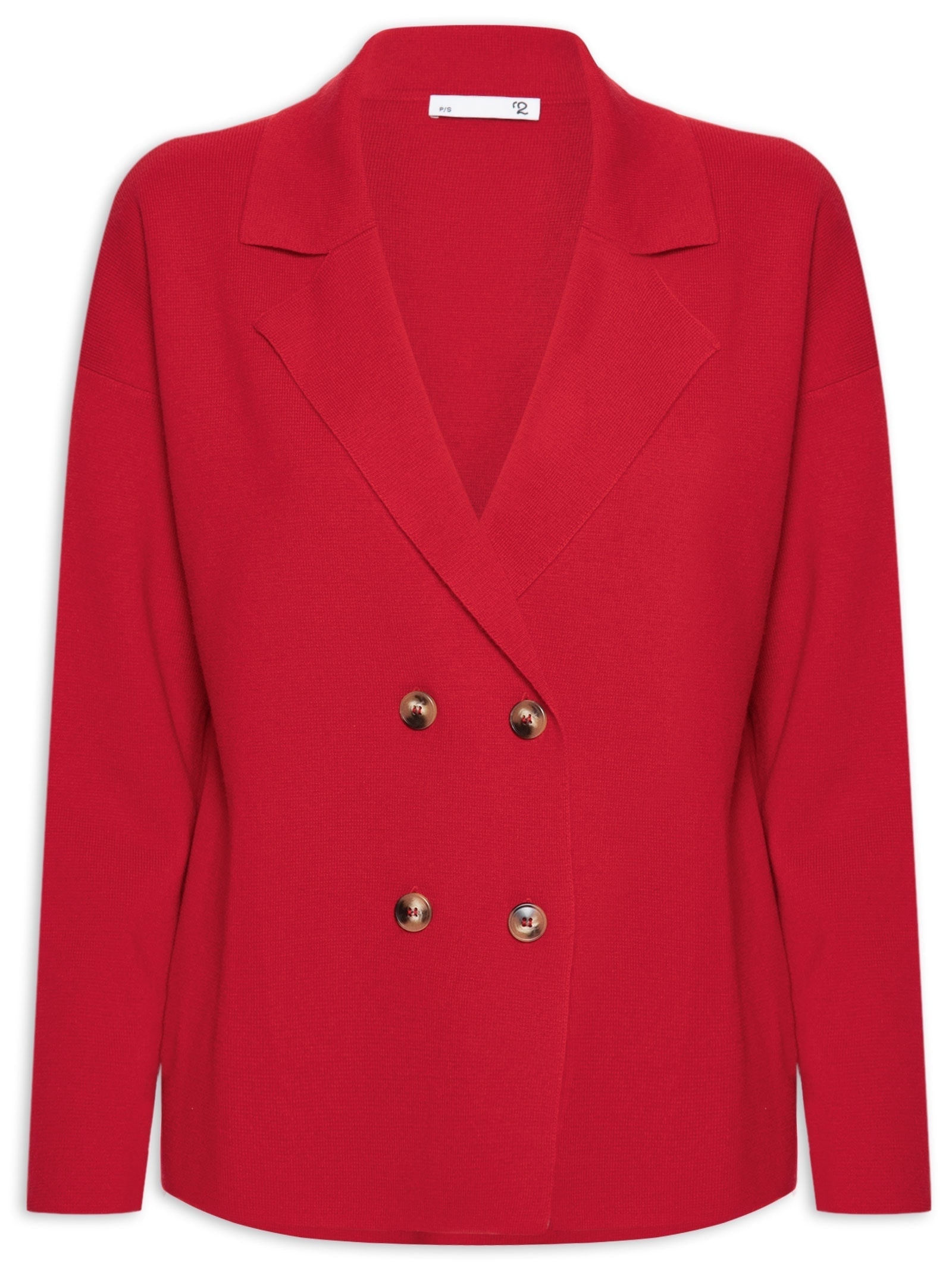 Casaco Feminino Com Blend de Lã e Cashmere Vermelho '2Essential