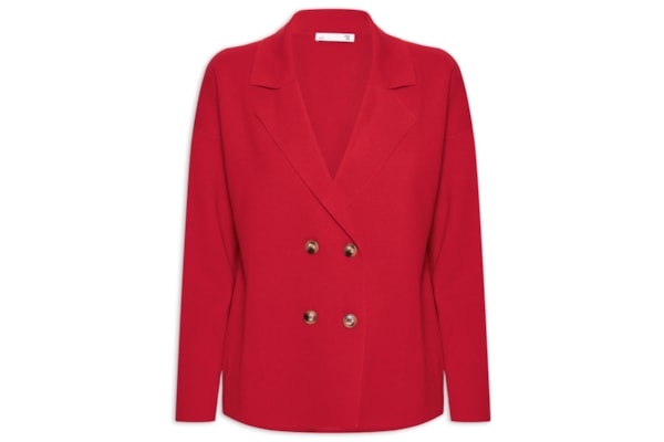 Casaco Feminino Com Blend de Lã e Cashmere - Vermelho