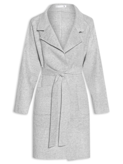 Casaco Feminino com Bolsos Frontais – Cinza