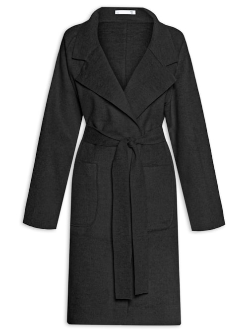 Casaco Feminino com Bolsos Frontais – Preto