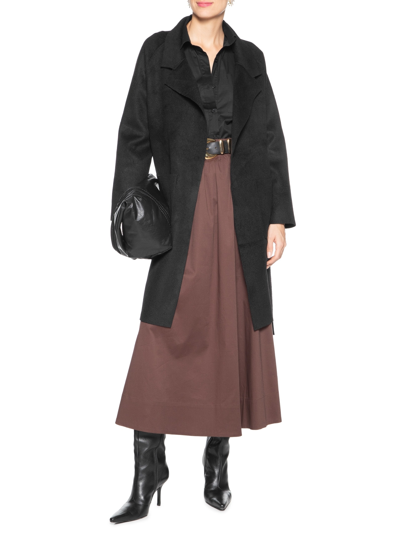 Casaco Feminino com Bolsos Frontais Preto '2Essential