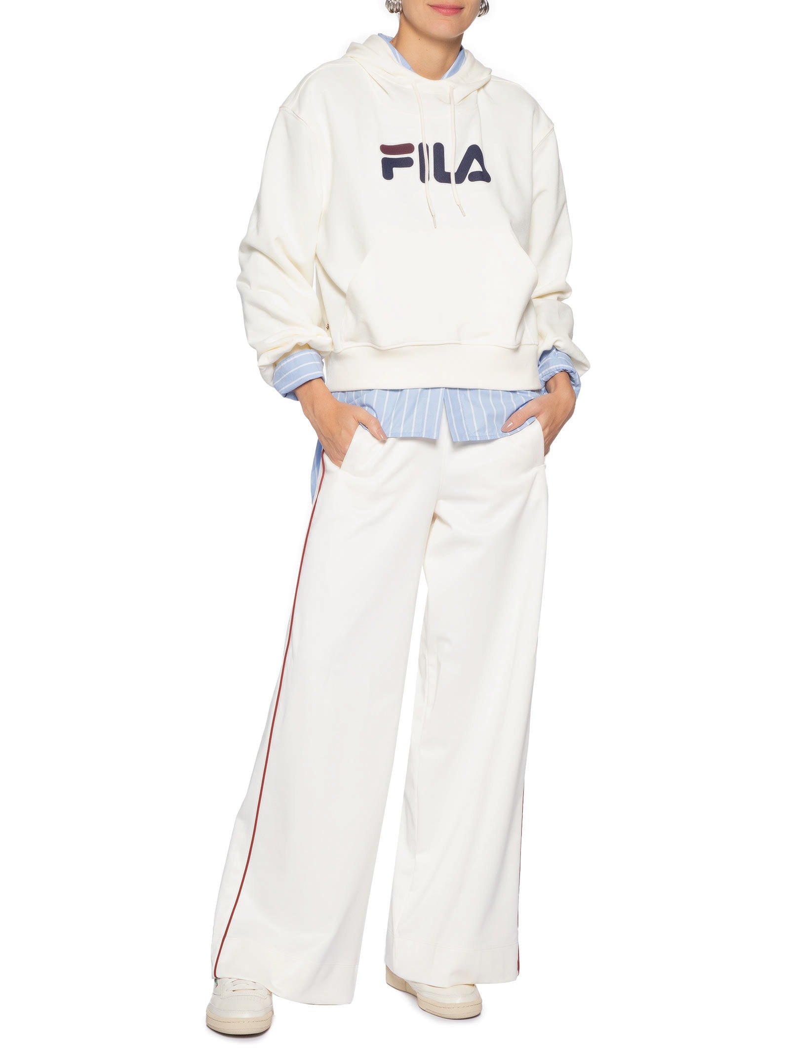 Casaco Feminino Com Capuz Comfort Letter III Branco Fila