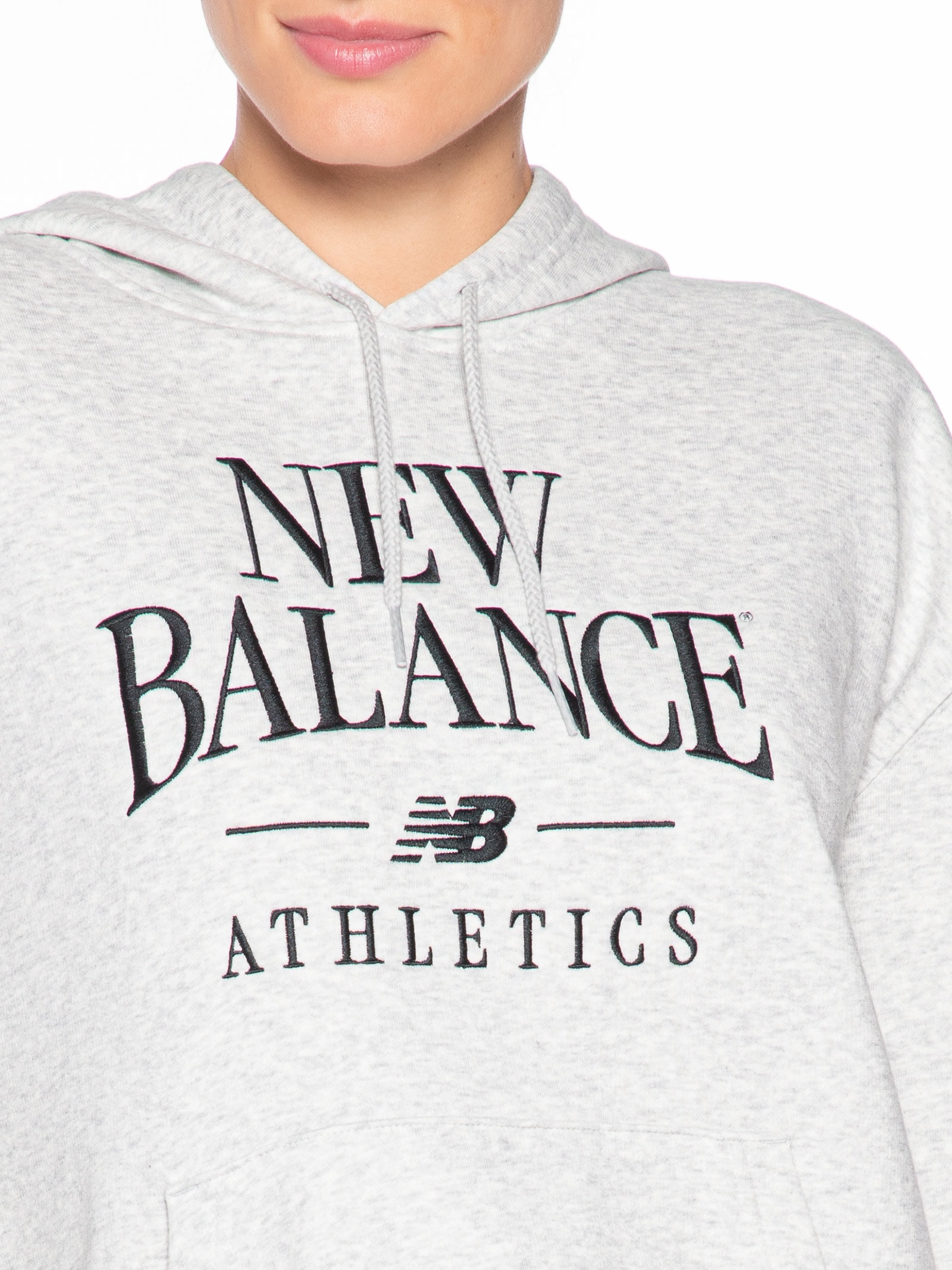 Casaco Feminino Com Capuz Linear Heritage Cinza New Balance