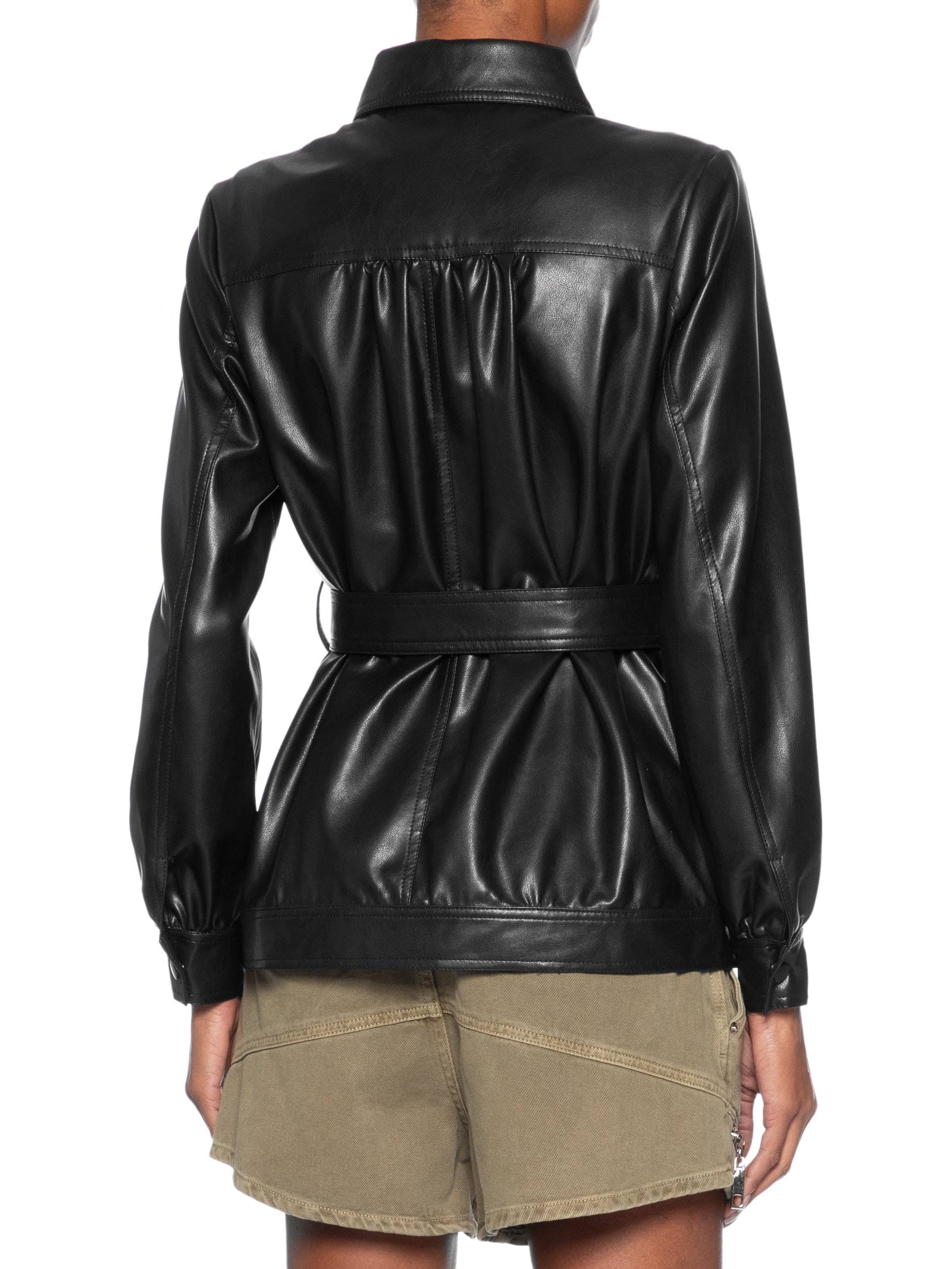 Casaco Feminino Com Cinto Preto Market 33