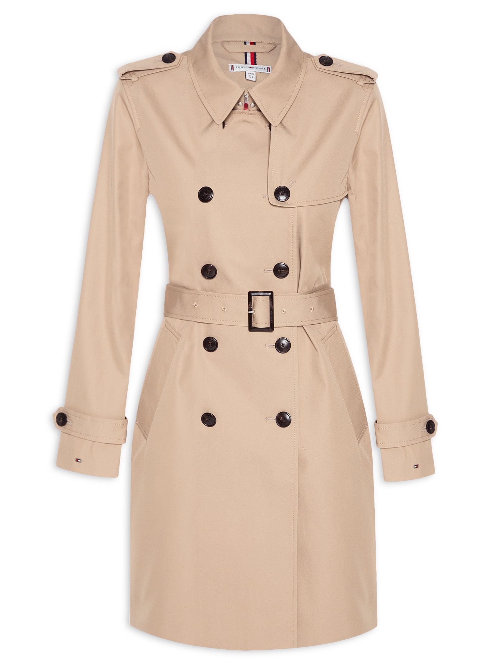 Casaco Feminino Cotton Slim Fit Trench Tommy Hilfiger Bege