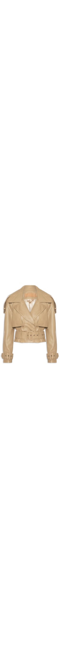 Casaco Feminino Couro Loui Oversized - Bege