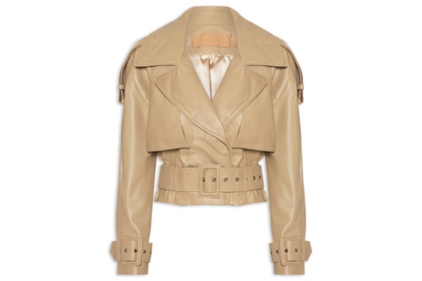 Casaco Feminino Couro Loui Oversized - Bege