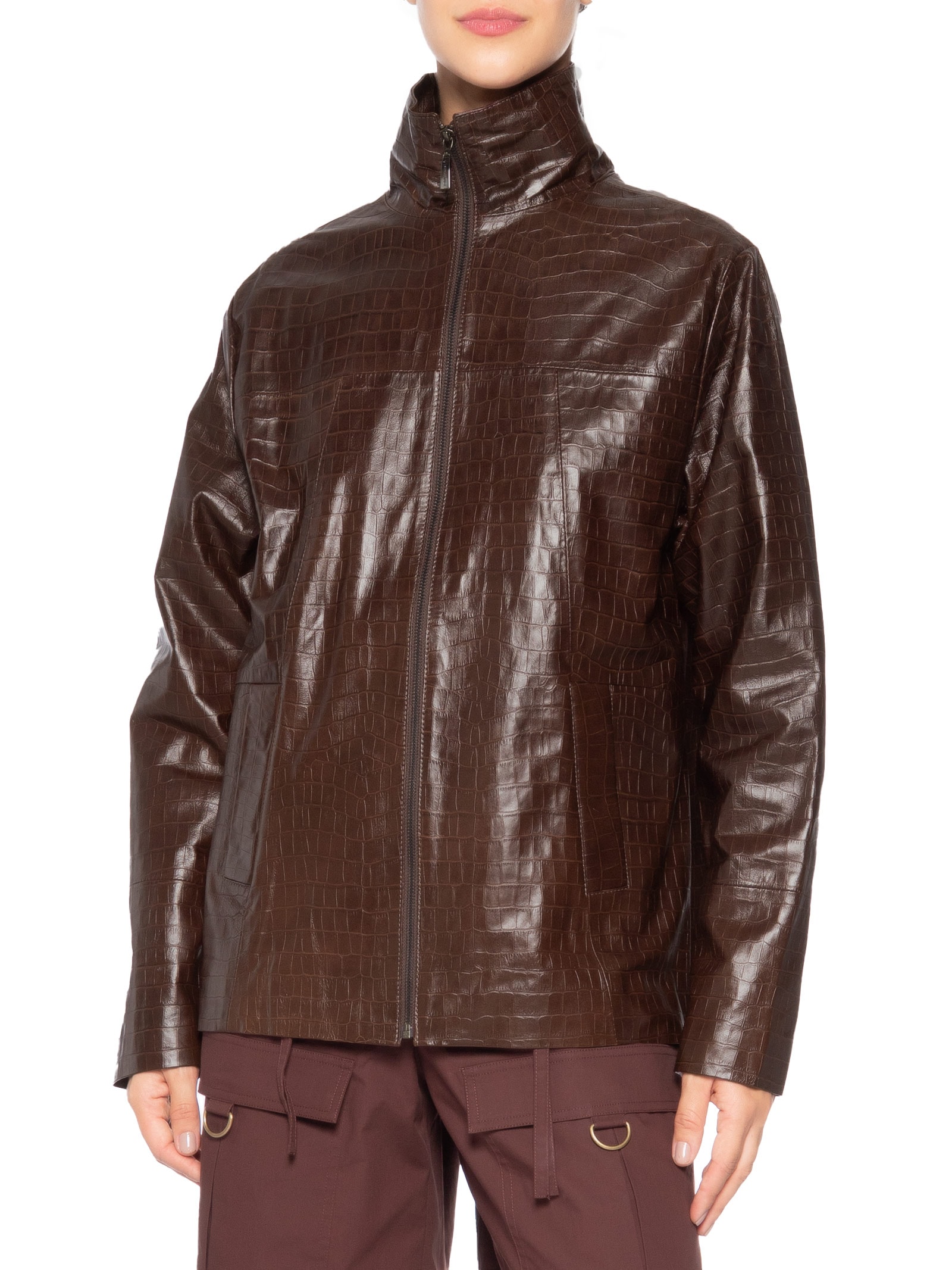 Casaco Feminino Couro Naomi Marrom Studio Kalline
