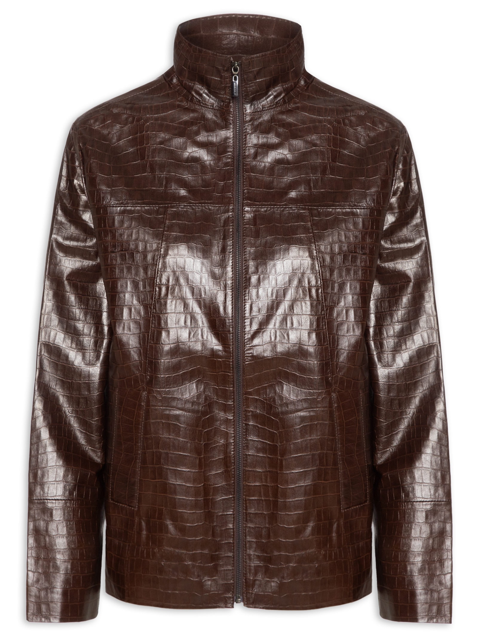 Casaco Feminino Couro Naomi Marrom Studio Kalline