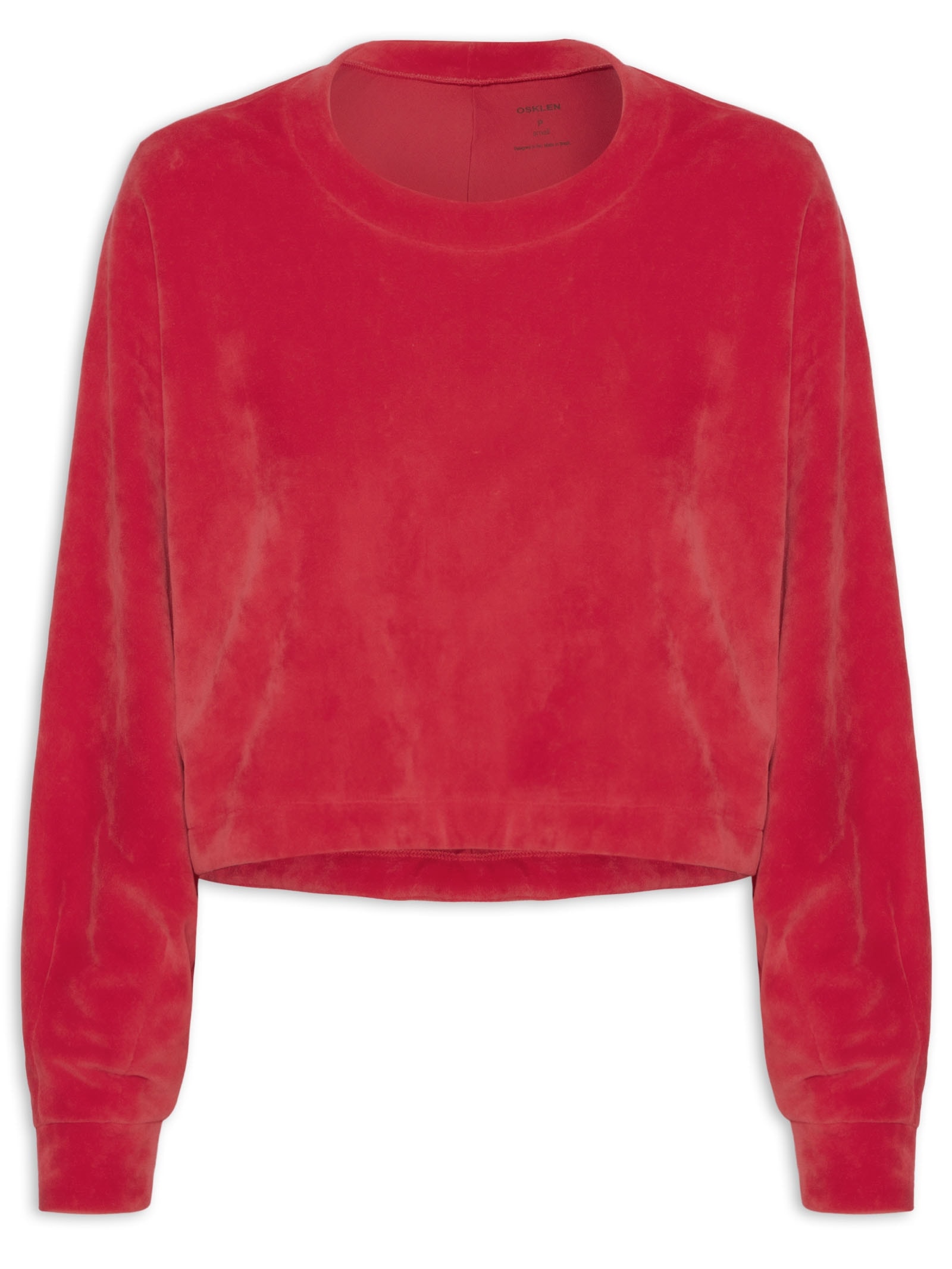 Casaco Feminino Cropped Plush Vermelho Osklen
