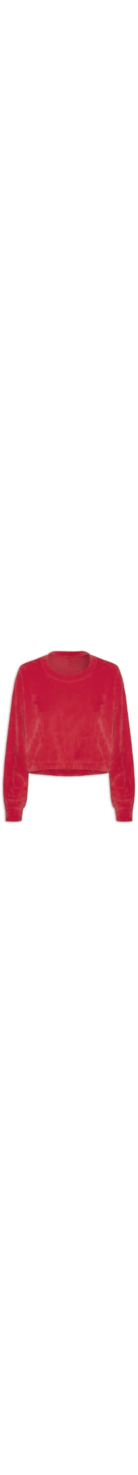 Casaco Feminino Cropped Plush - Vermelho