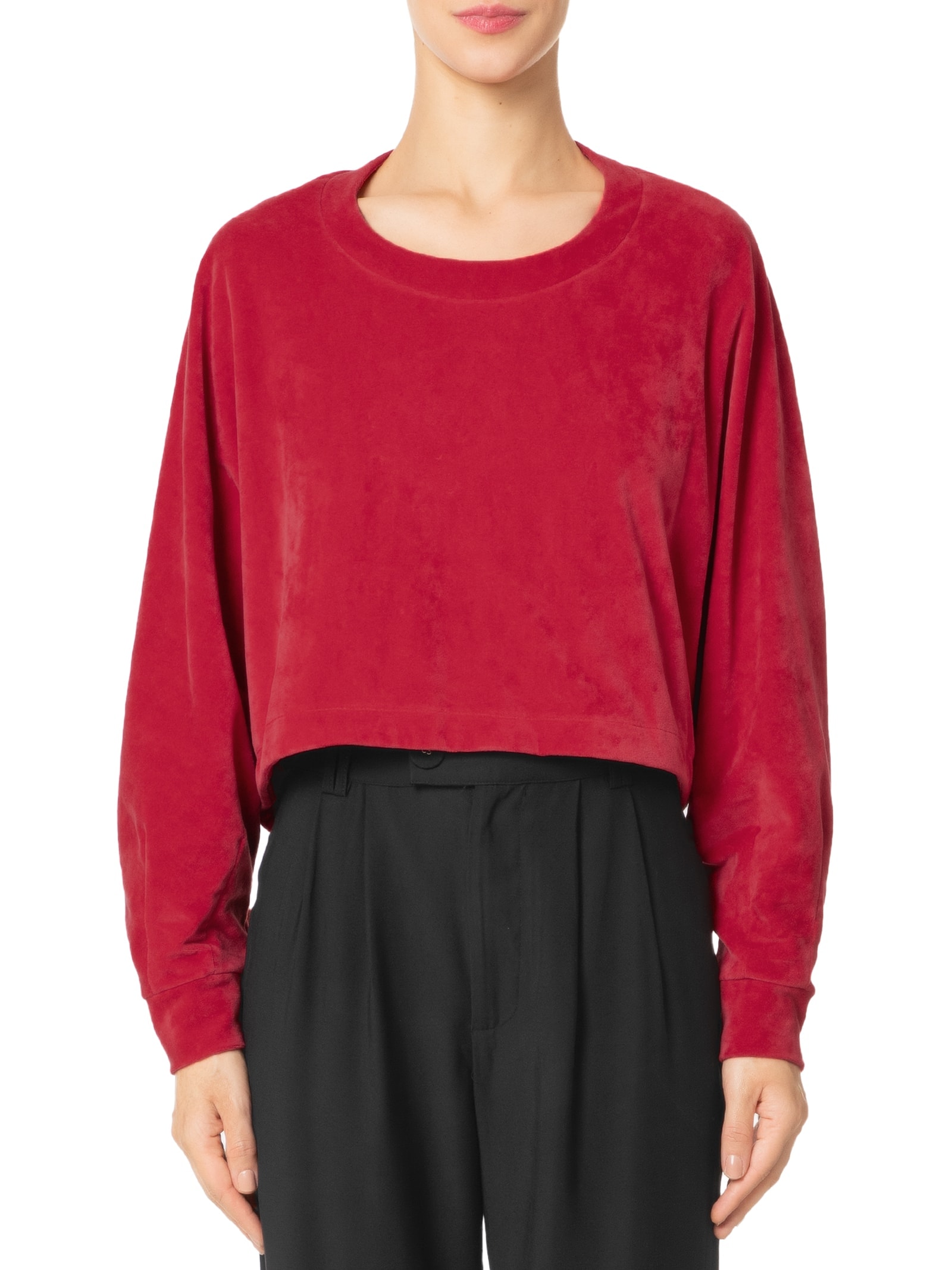 Casaco Feminino Cropped Plush Vermelho Osklen