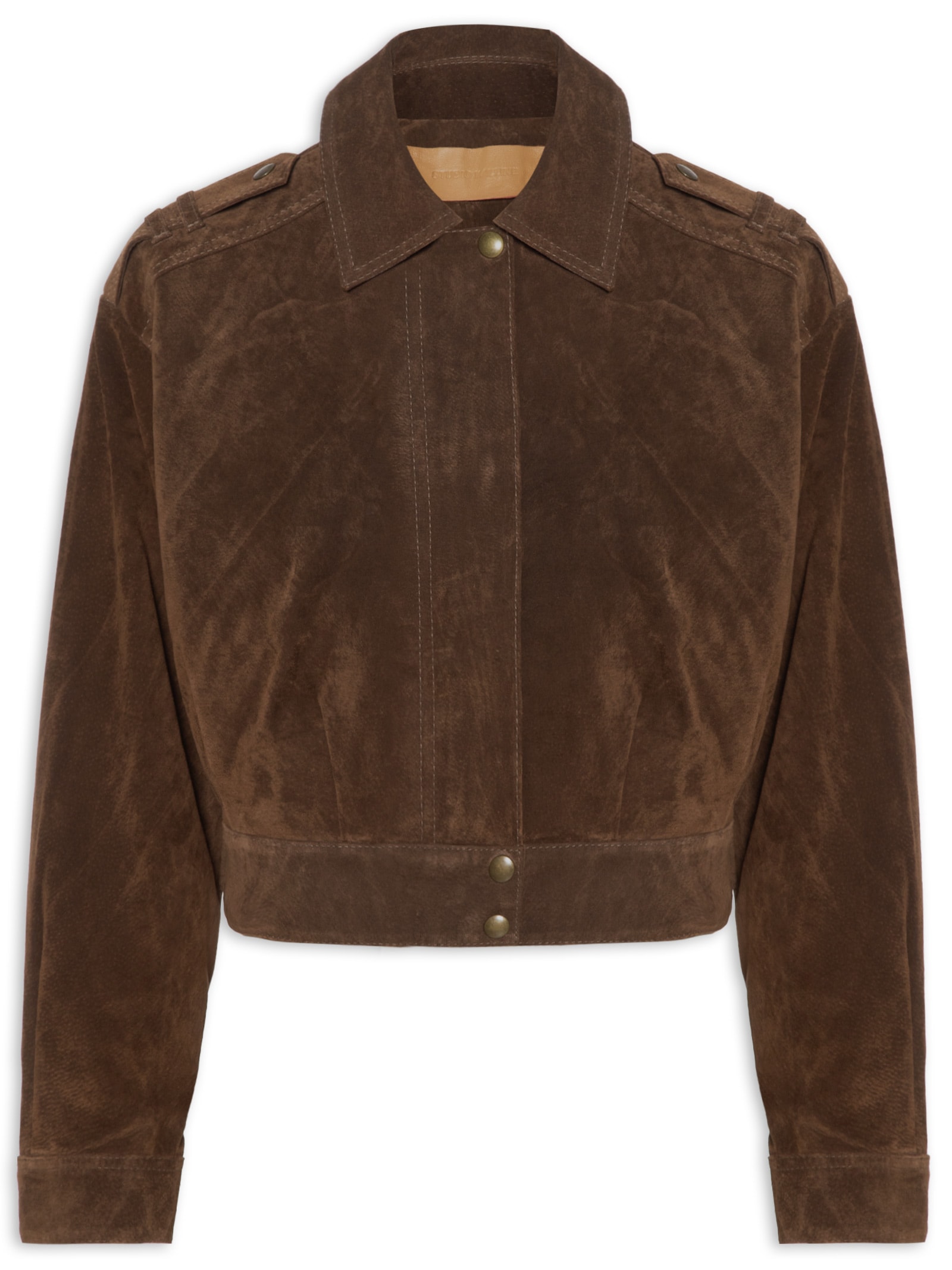 Casaco Feminino Cropped Sharon Marrom Studio Kalline