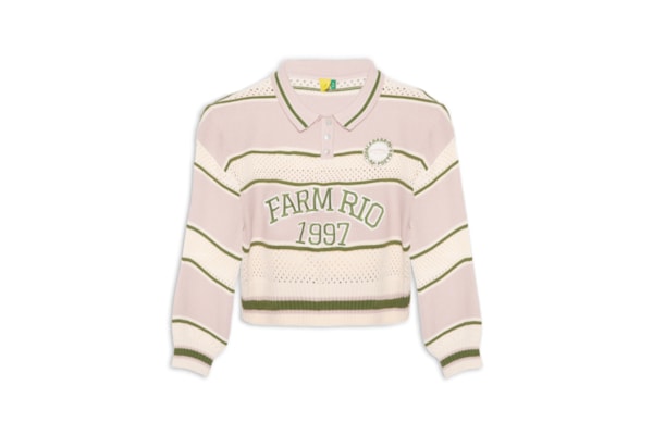 Casaco Feminino Cropped Tricot Listra - Rosa