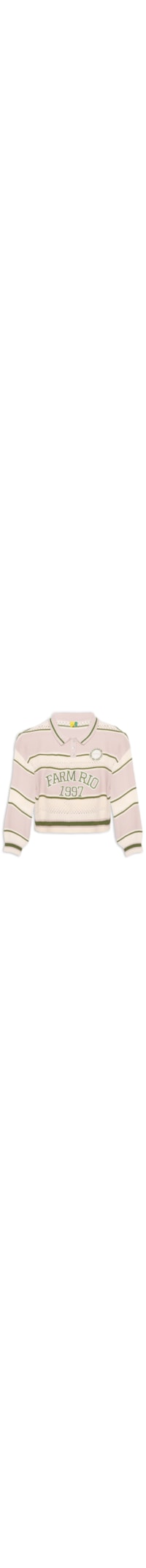 Casaco Feminino Cropped Tricot Listra - Rosa