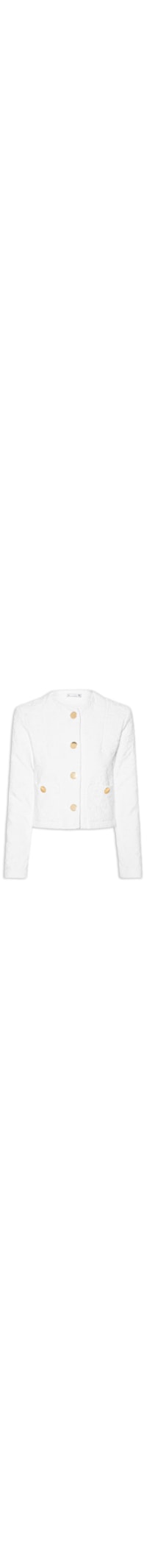 Casaco Feminino Curto Em Jacquard - Branco