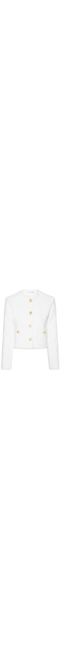 Casaco Feminino Curto Em Jacquard - Branco