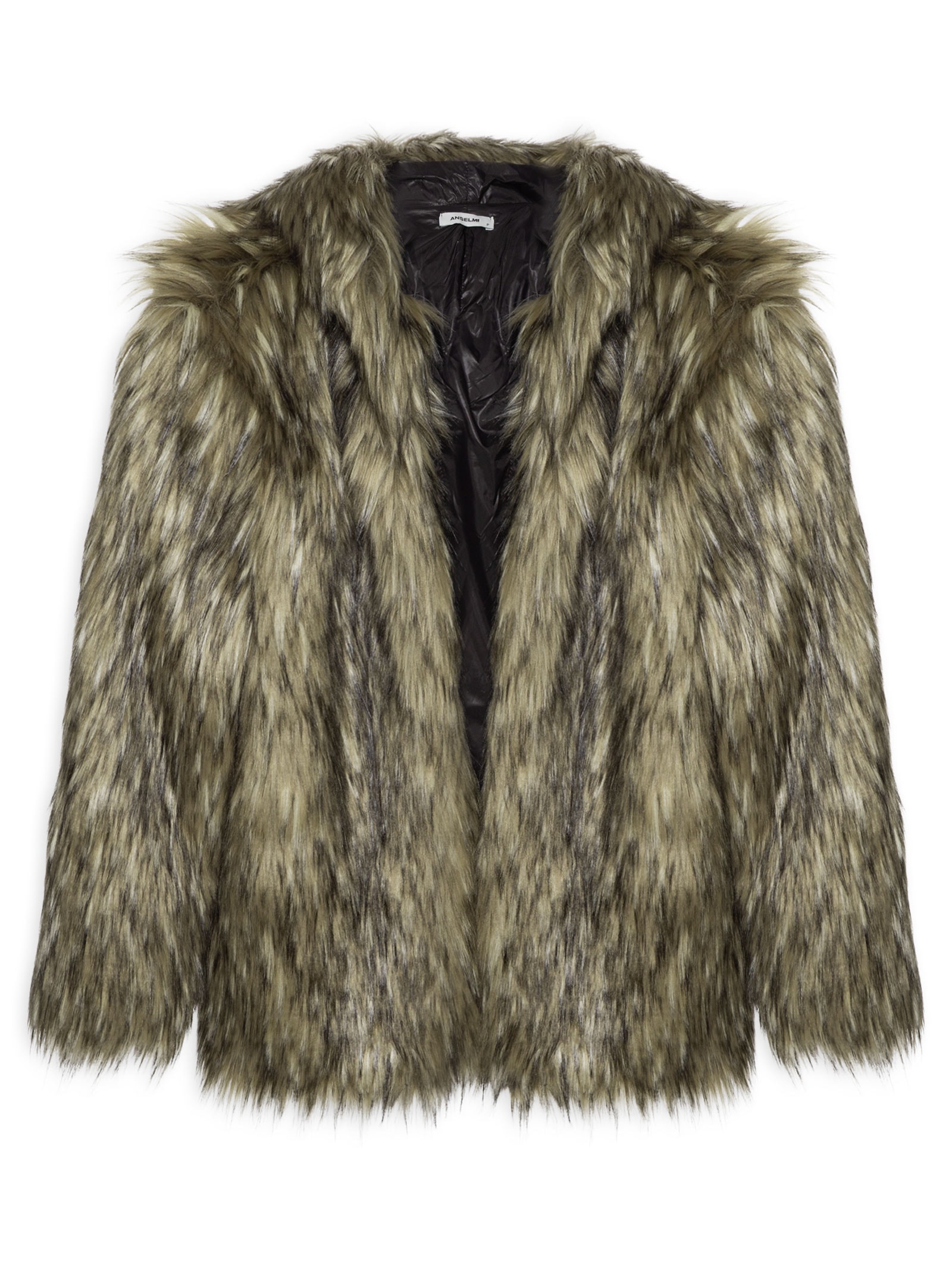 Casaco Feminino Curto Em Pele Sintética Marrom Anselmi