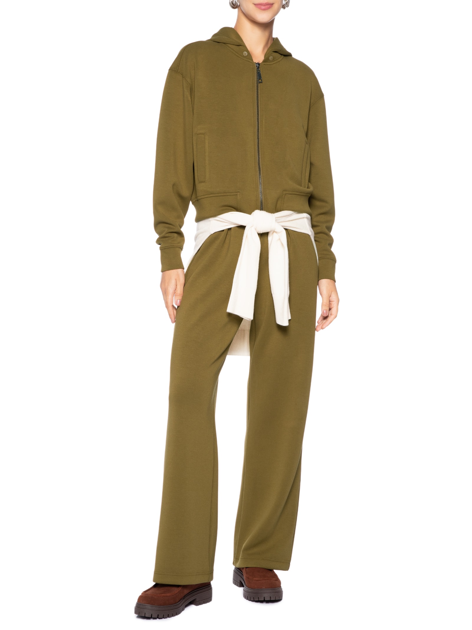 Casaco Feminino De Malha Double Com Bolsos Verde Animale Jeans