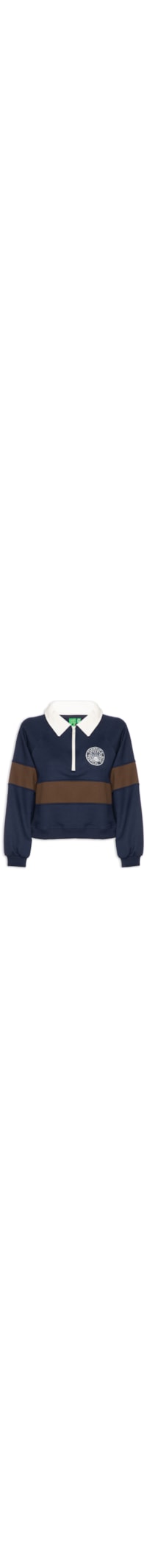 Casaco Feminino De Moletom Bordado Tricolor - Azul