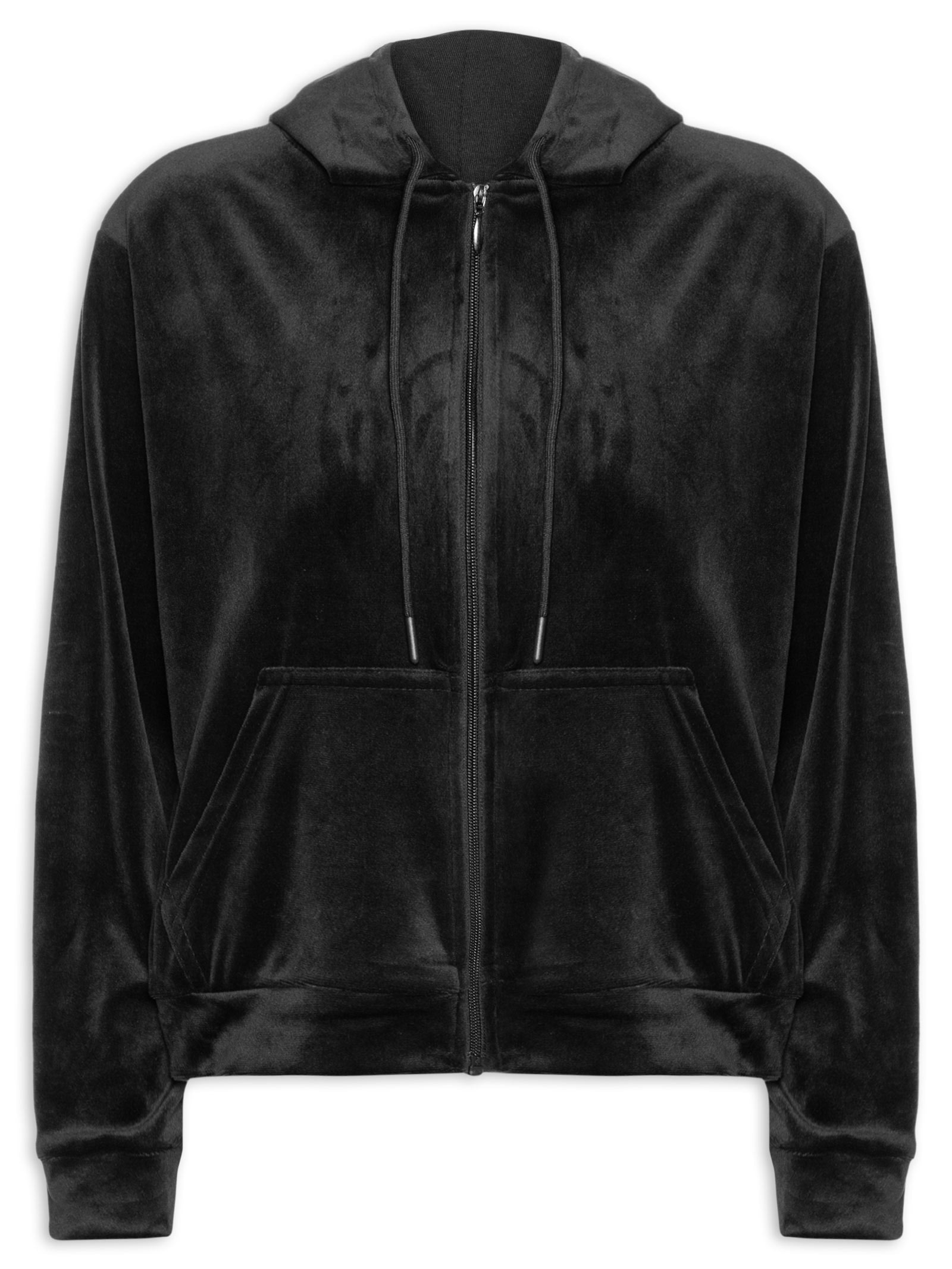 Casaco Feminino De Moletom Plush Preto Basiq