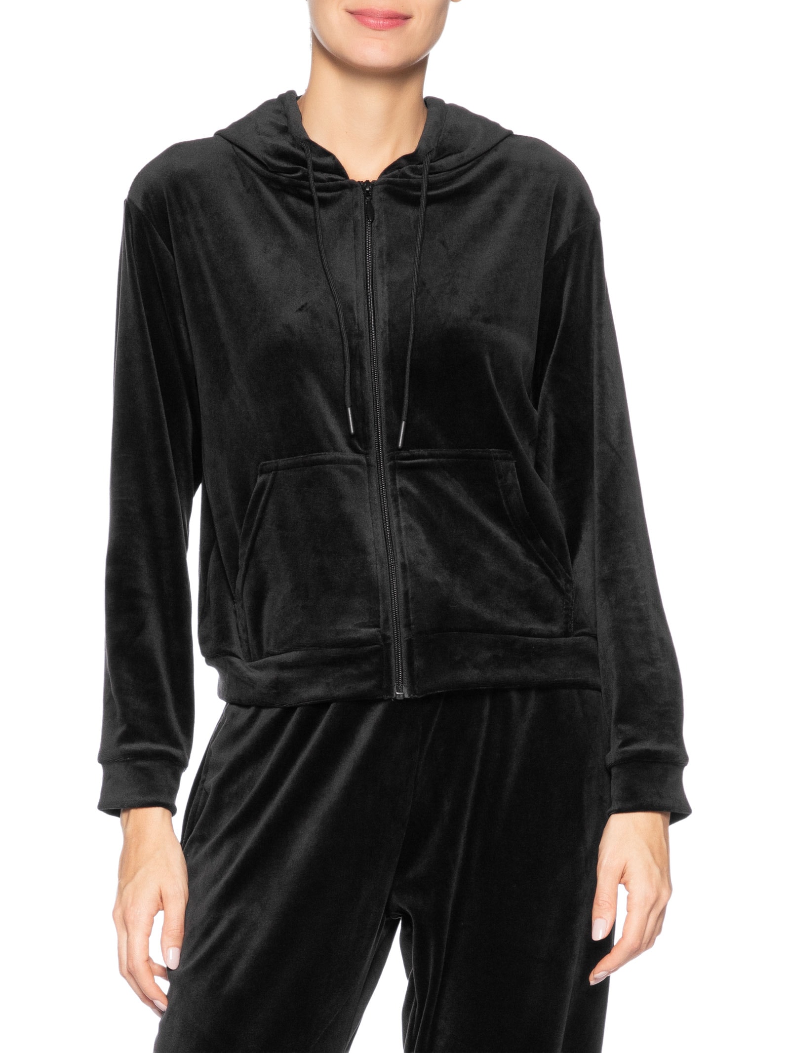Casaco Feminino De Moletom Plush Preto Basiq