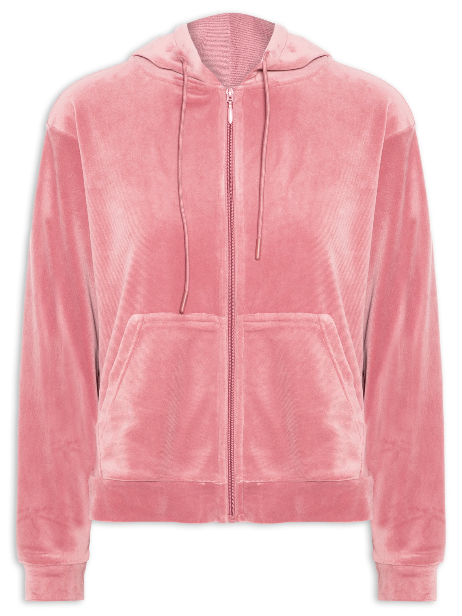 Casaco Feminino De Moletom Plush Rosa Basiq