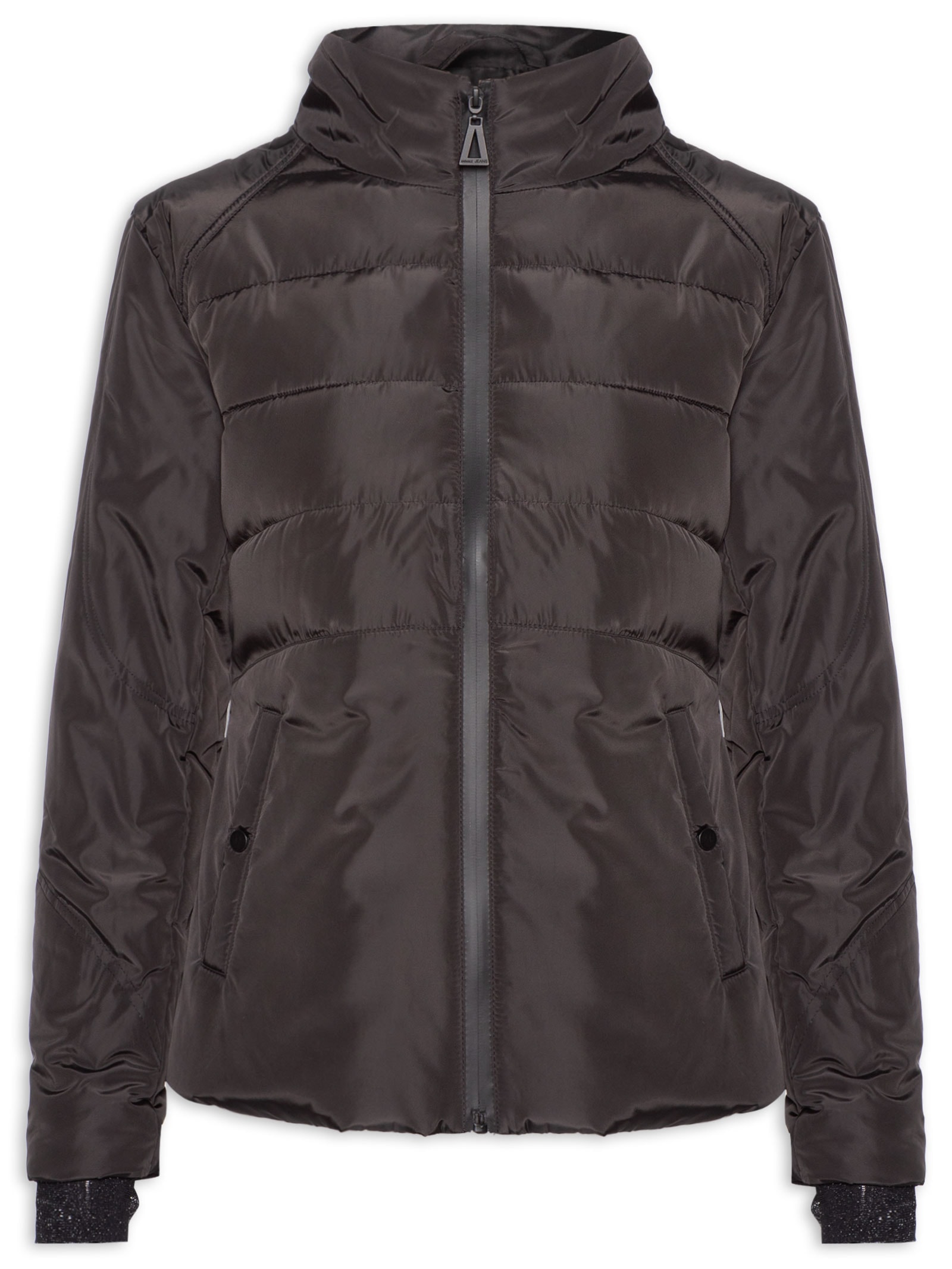 Casaco Feminino de Nylon e Malha Puffer Preto Animale Jeans