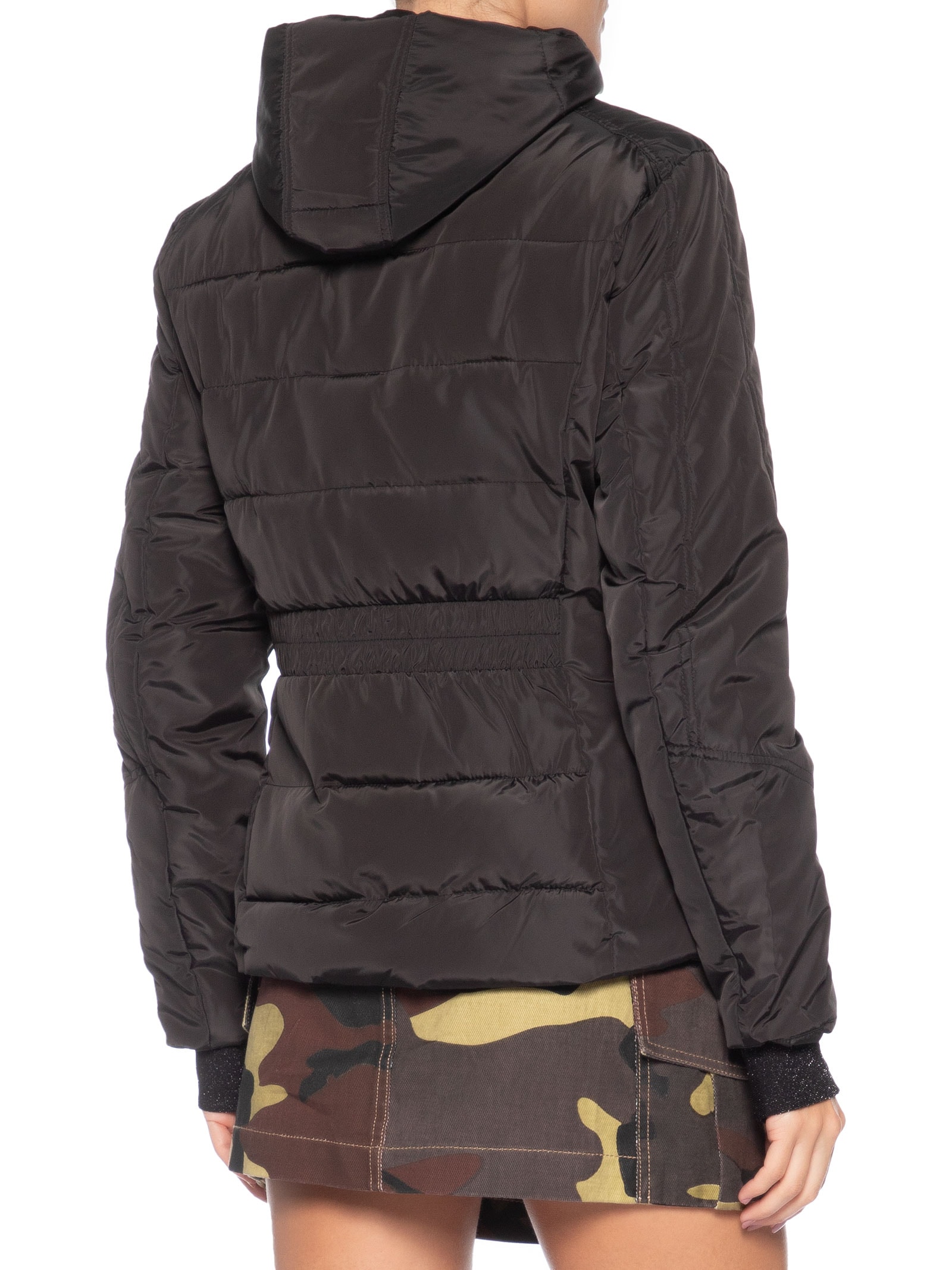 Casaco Feminino de Nylon e Malha Puffer Preto Animale Jeans
