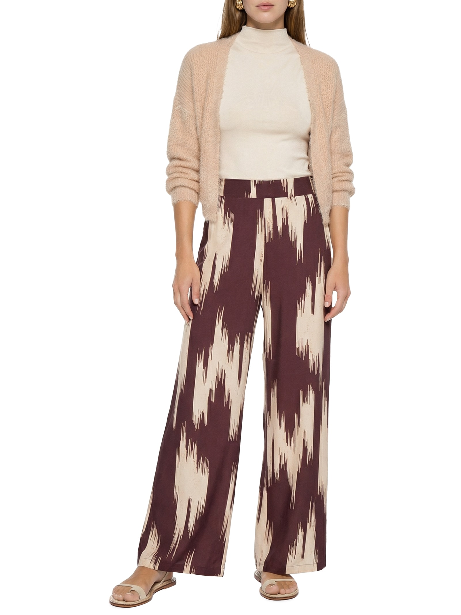 Casaco Feminino De Tricot Pelinho Marrom Cacay