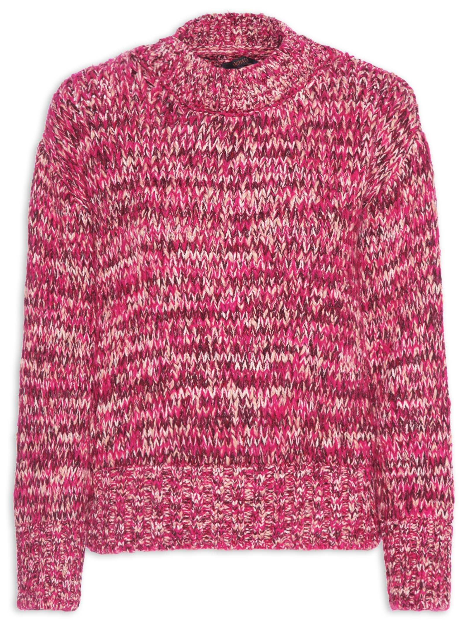 Casaco Feminino De Tricot Ponto Mix Rosa Animale